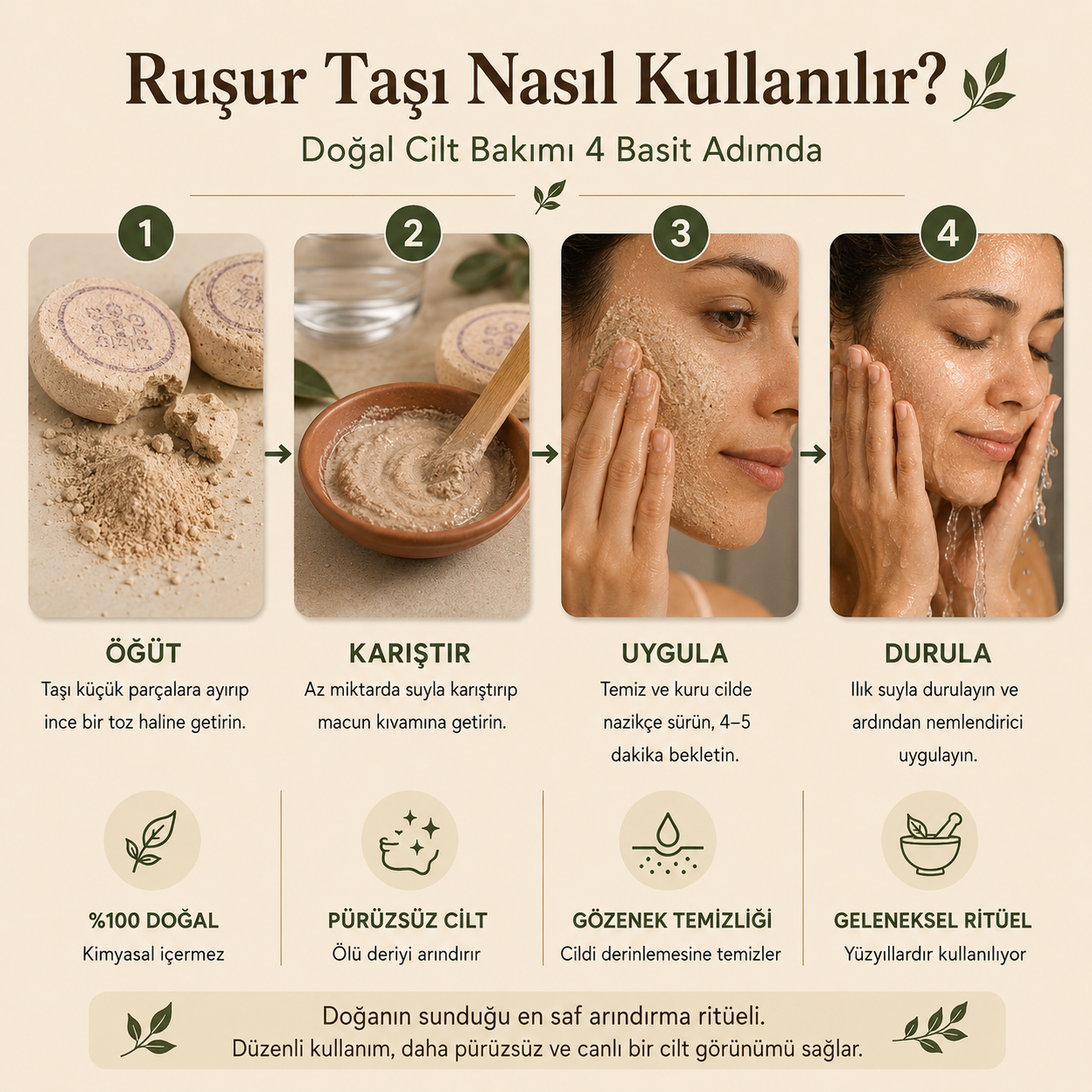 Ruşur Taşı ile Kadifemsi Cilt Hissi